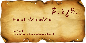 Perci Árpád névjegykártya
