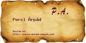 Perci Árpád névjegykártya